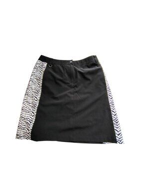 Zenergy Golf By Chicos Black Skort With Zebra Print Side Panels Size 0.5